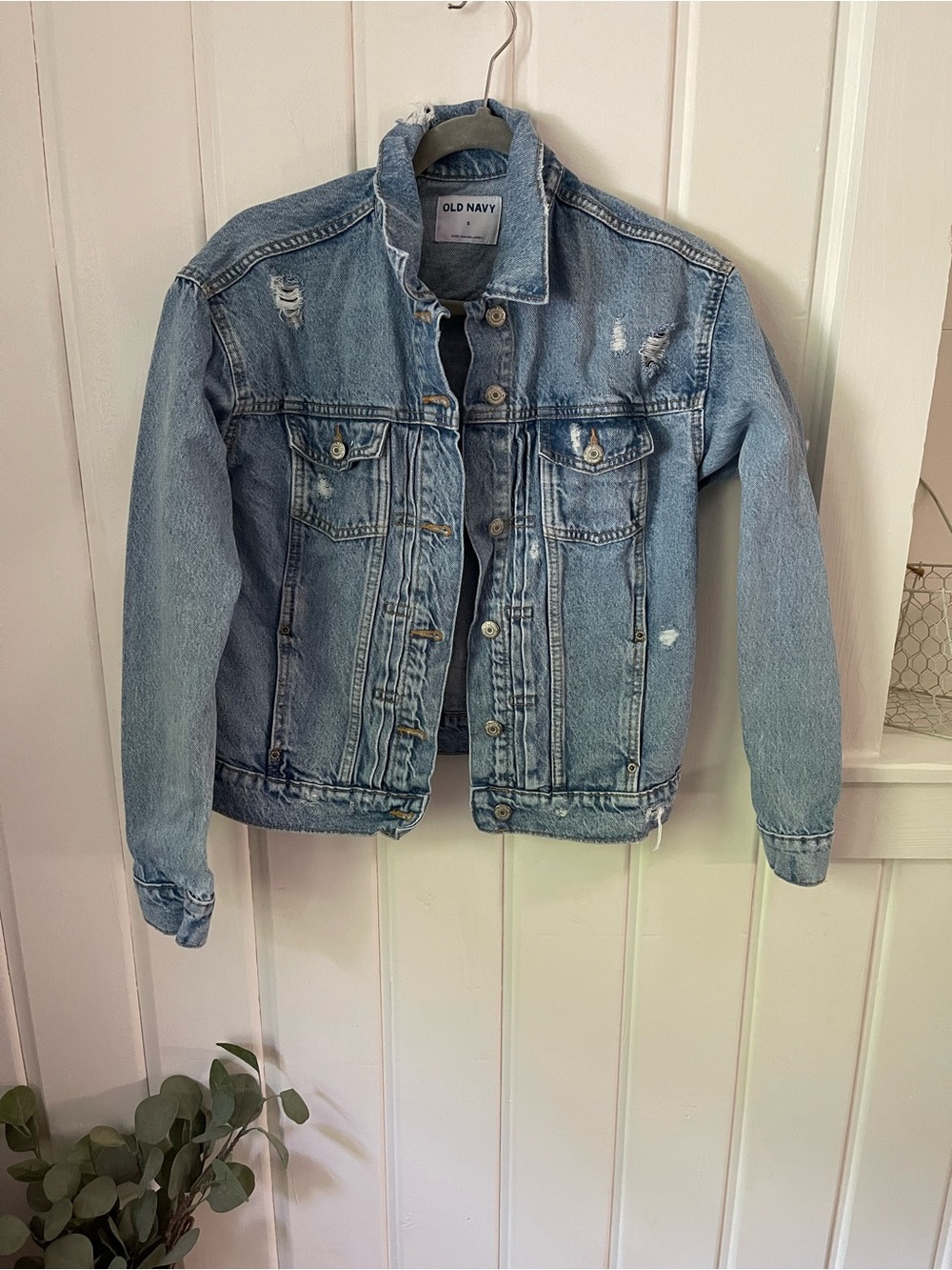 Old navy distressed denim jacket